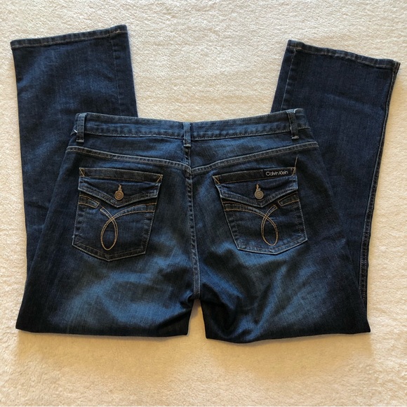 Calvin Klein Jeans Lean Boot Button Flap Rear Pockets Size 12 - (I0723B) - Picture 5 of 8